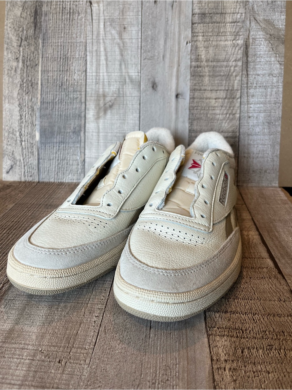 Classic Off white Leather Reebok Mens 8.5
